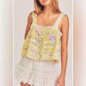 LoveShackFancy floral print Sully top